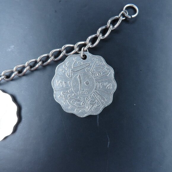 1937 Iraq 10 Fils Coin Charm Bracelet - Picture 12 of 12